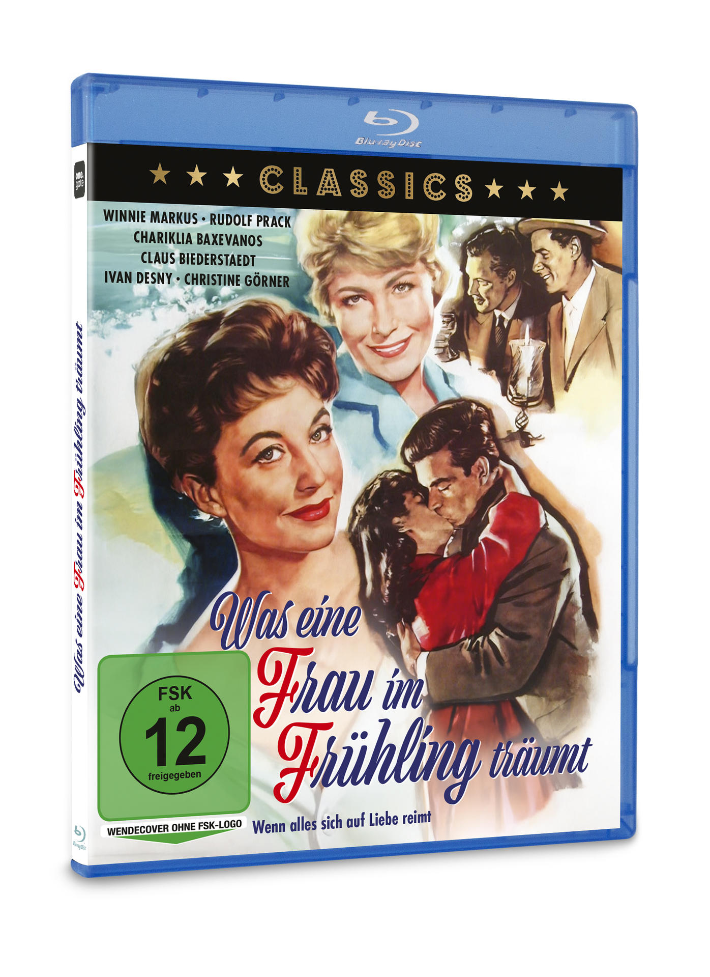 Blu-ray-Hülle für 'Was eine Frau im Frühling träumt' mit Filmszenen und Besetzungsliste.