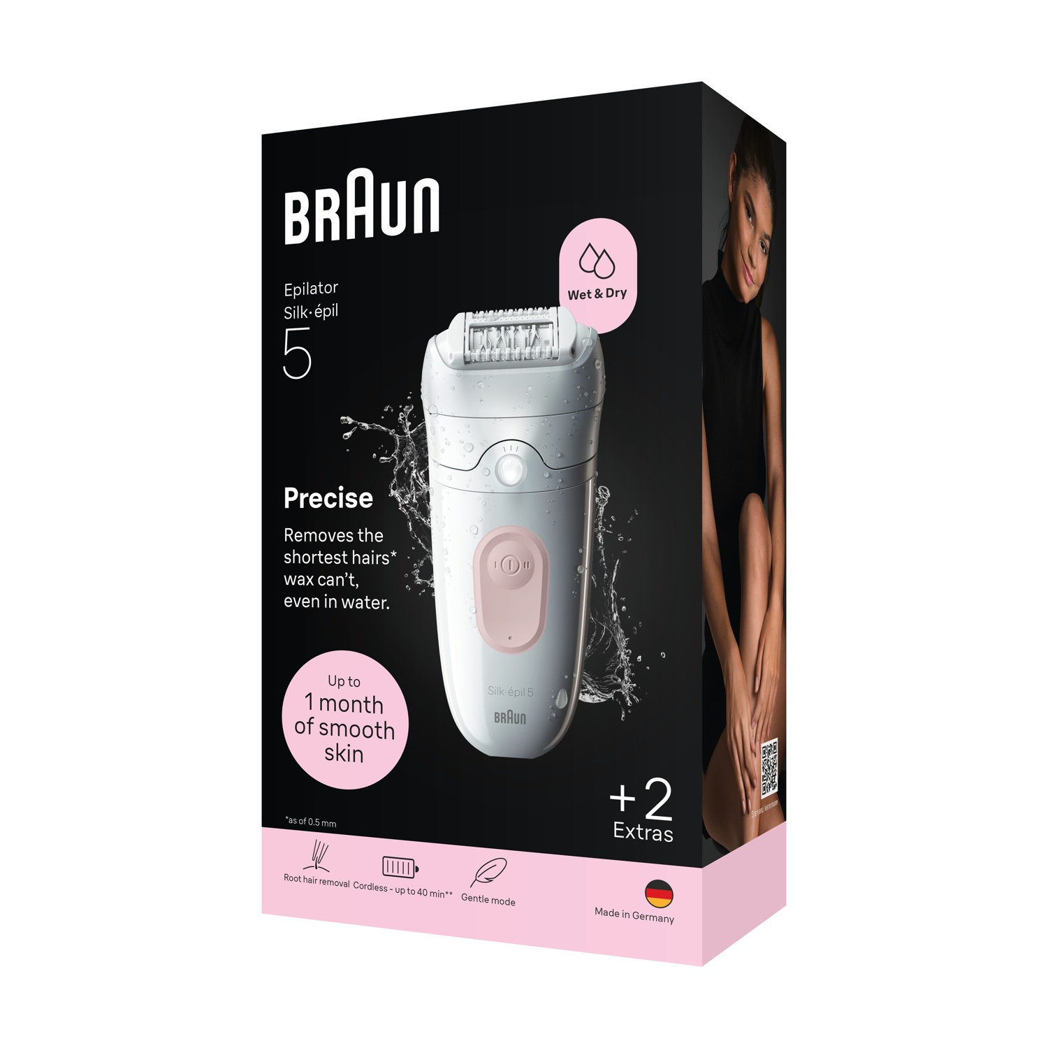 Braun Silk-épil 5 Epilatore. Wet&Dry, 2 Extra. Made in Germany.