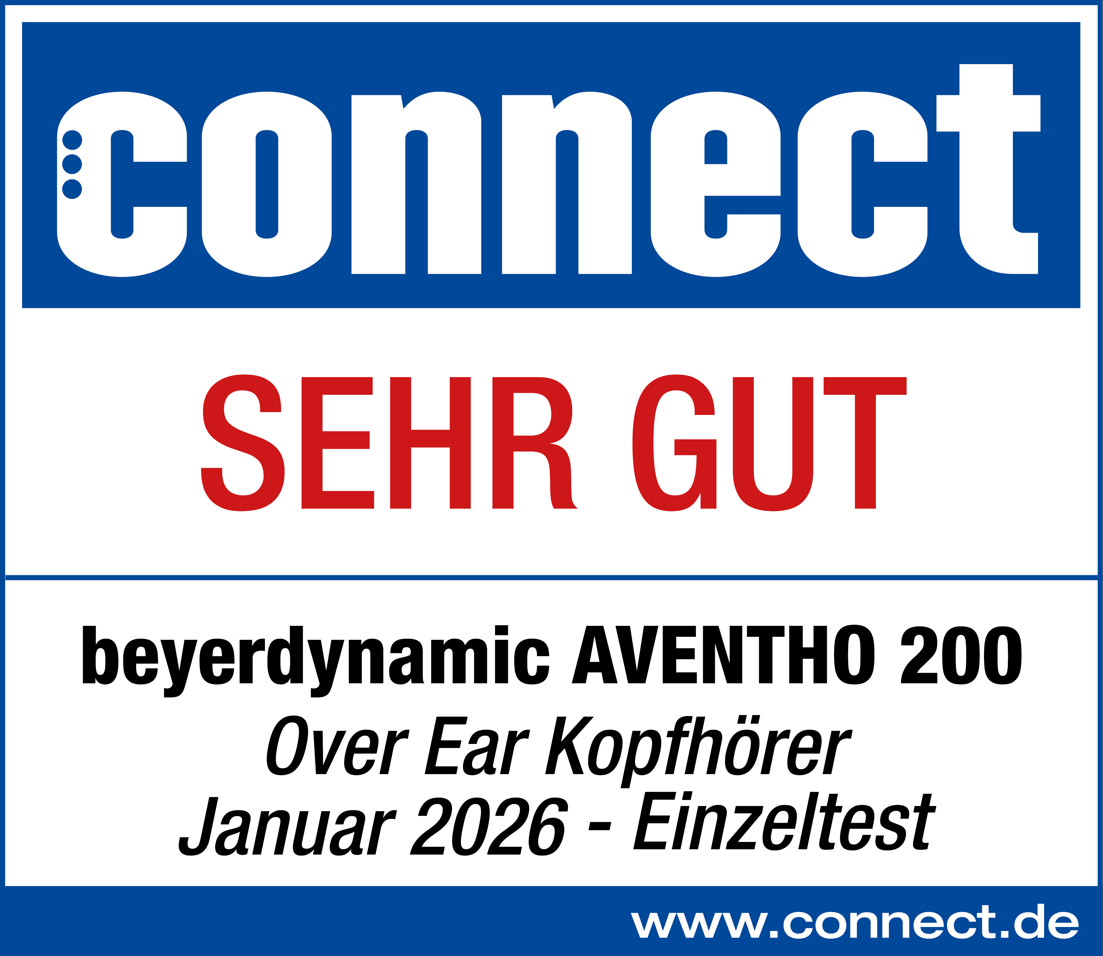 Connect Logo, SEHR GUT Urteil, beyerdynamic AVENTHO 200 Kopfhörer Test