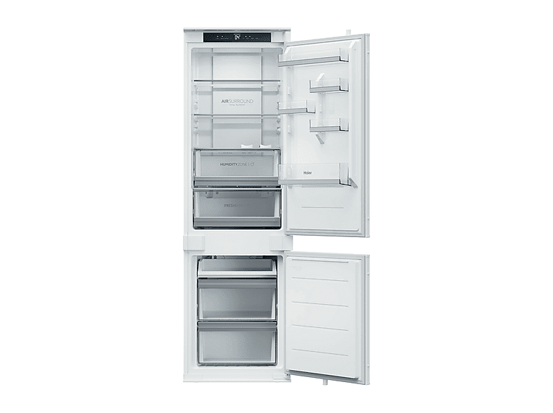 Haier Einbaukühlgefrierkombination ID Titanium 2 "HBQW5518D" 177,2 cm hoch 54 cm breit Humidity Zone: Obst, Gemüse und Salat 2x länger frisch halten