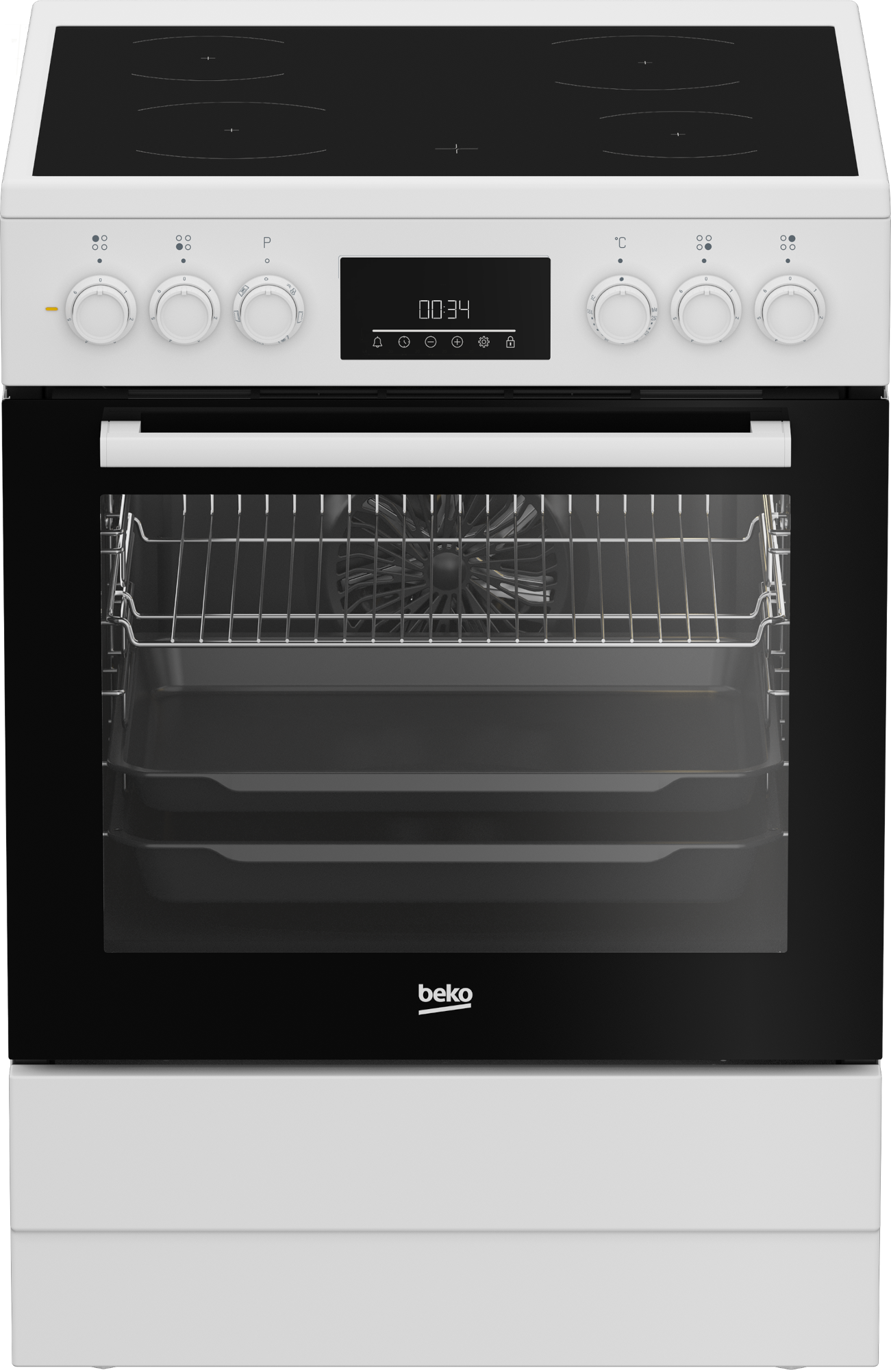 BEKO FBM67300WDS Kerámia tűzhely, Kijelző, Multisütő, 72 l, fehér