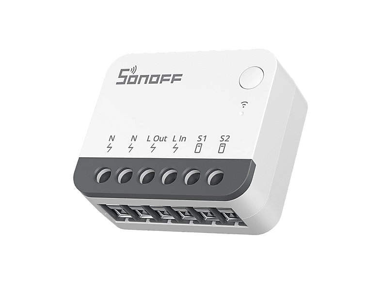 Interruptor inteligente - SONOFF ZBMINIR2, Zigbee (requiere cable neutro), 10A, Diseño compacto, Control por voz, Blanco