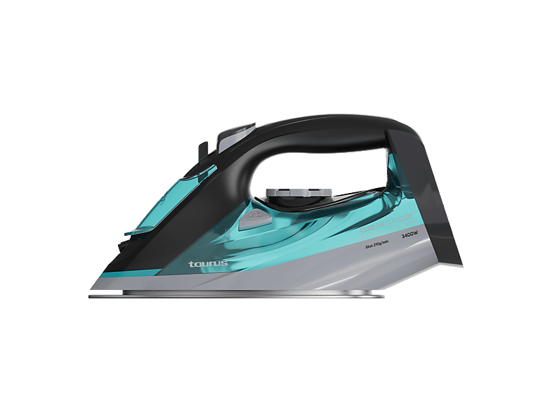 Plancha de vapor - Taurus Cleo 3400 X-Slide, Rápido calentamiento, Sistema antical y antigoteo, Autolimpieza, 3400W, 450 ml, Negro / Verde