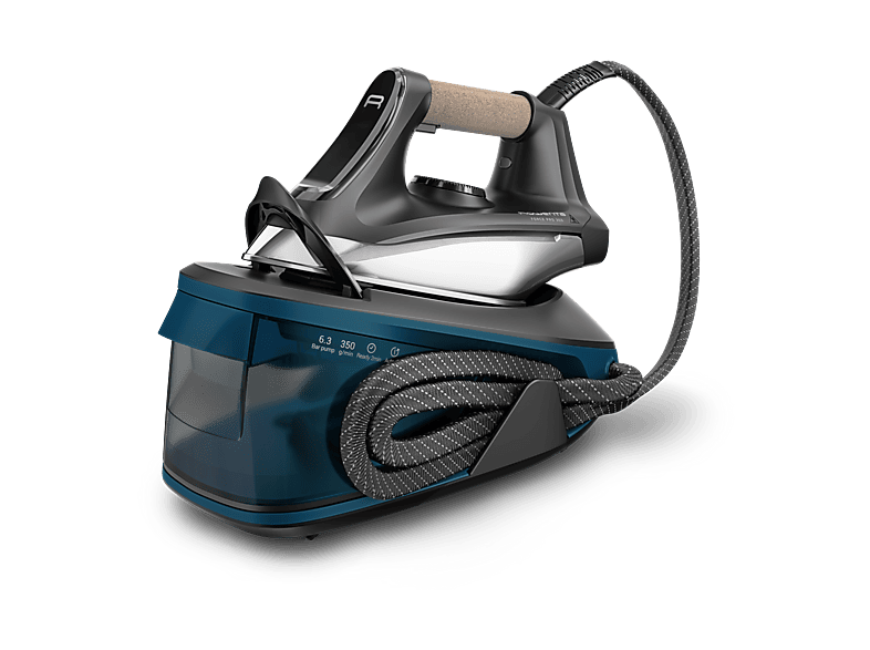 Centro de planchado - Rowenta VR7444, 2400 W, 350 g/min, 6.5 bar, Suela Durilium Airglide, Azul