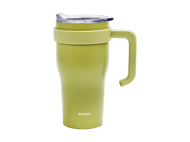 Taza térmica - CMP Paris Miami KA0668, 600 ml, Con asa, Acero inoxidable, Verde, Rosa o Naranja (Aleatorio)