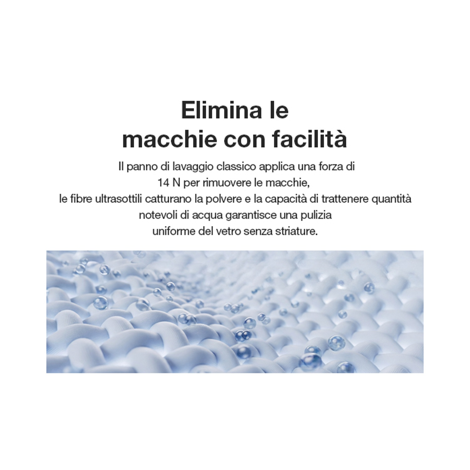 Primo piano di fibre di tessuto blu con gocce d'acqua.