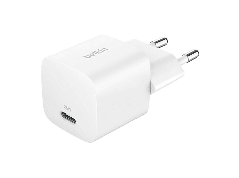 Cargador de pared - Belkin BoostCharge USB-C 25 W, Universal, Blanco
