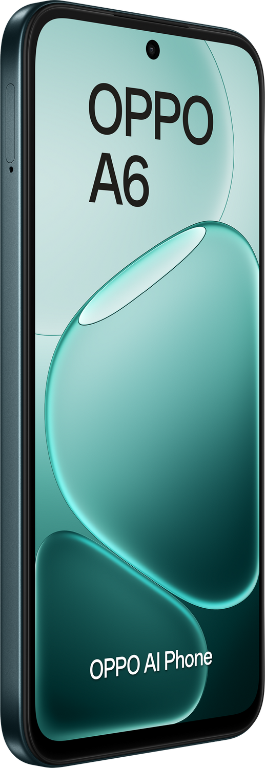 OPPO A6 azul oscuro con texto 