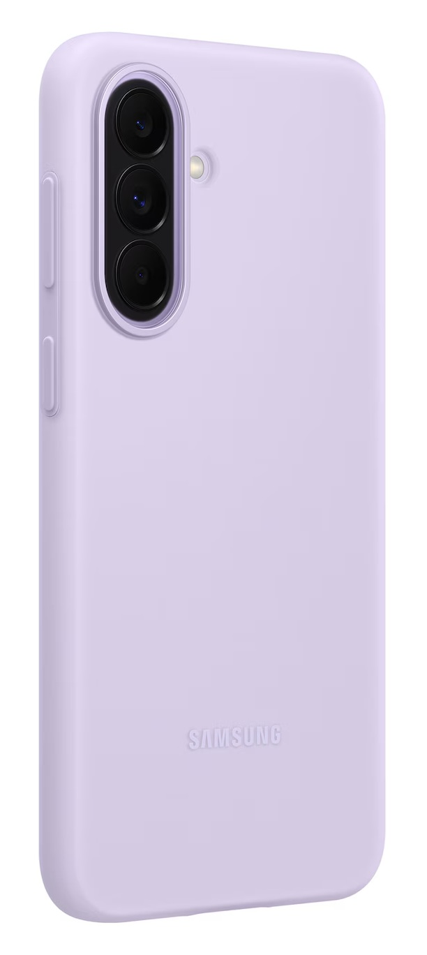 Lawendowa obudowa na telefon Samsung z pionowym układem aparatu.