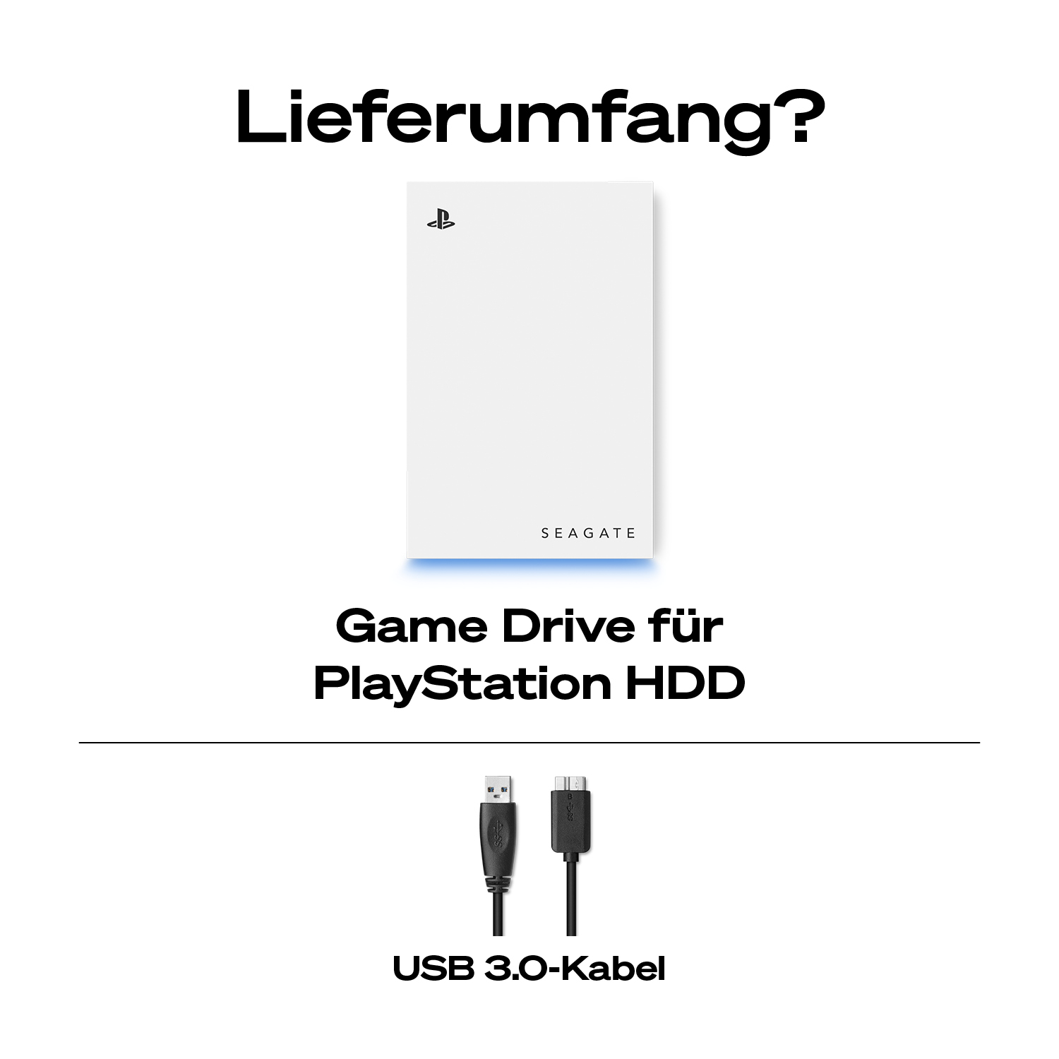 Seagate Game Drive pour PlayStation HDD avec câble USB 3.0.