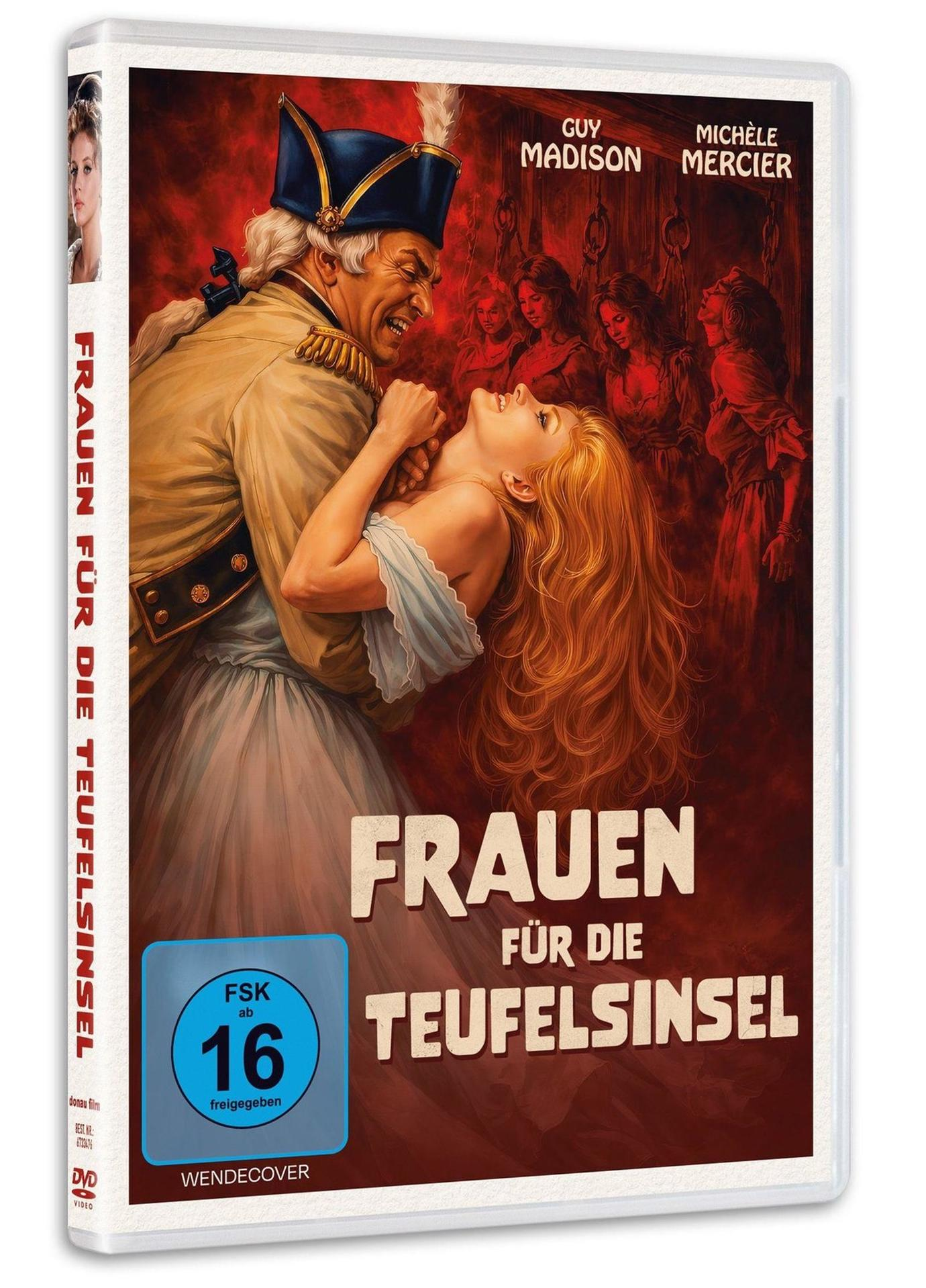 Ein Mann in Uniform hält eine Frau am Hals, im Hintergrund mehrere Frauen.