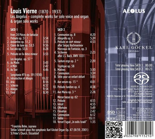 CD-Cover mit Louis Vierne, Werkliste und Organist Karl Göckel.