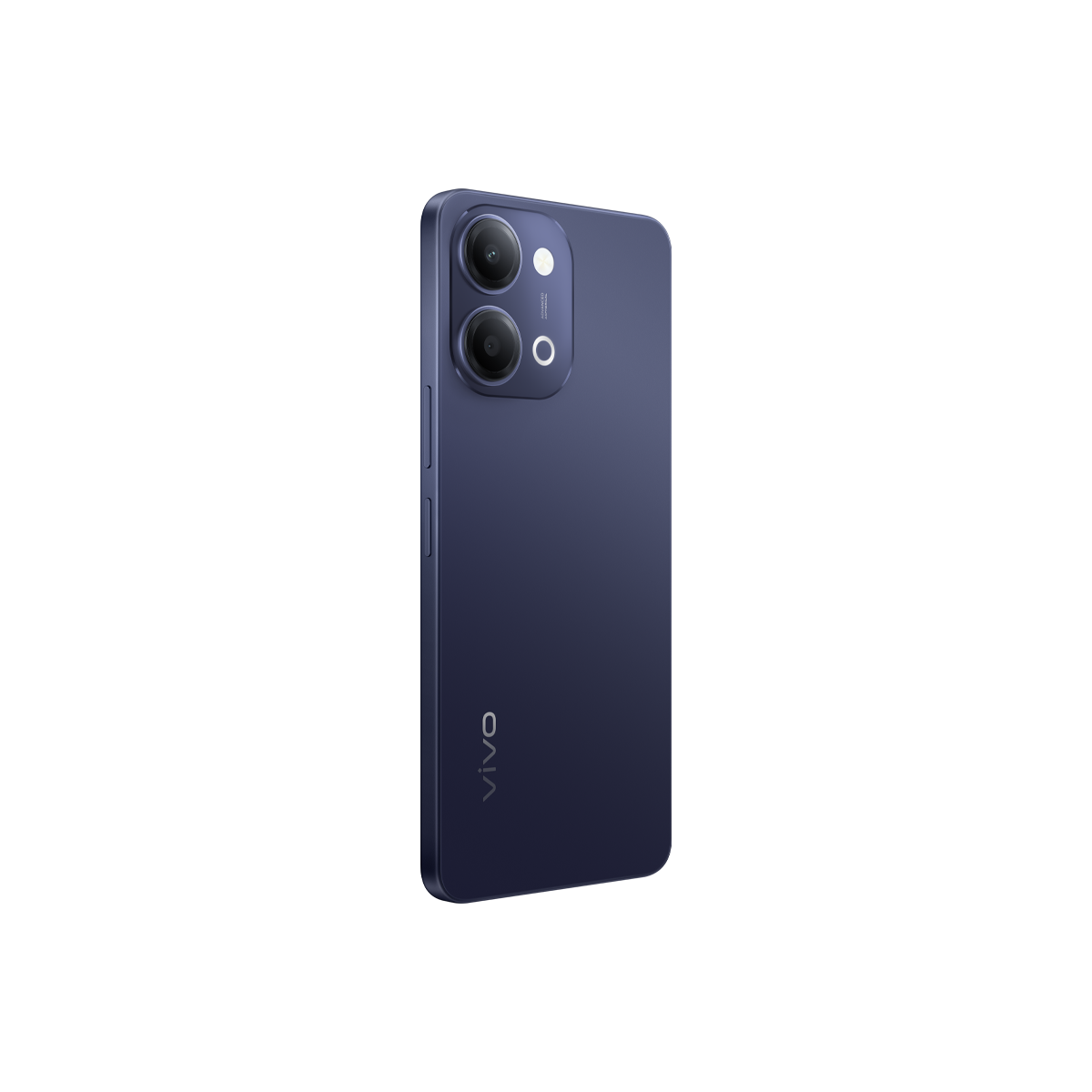 Arkada iki kamerası ve VIVO logosu bulunan lacivert akıllı telefon.