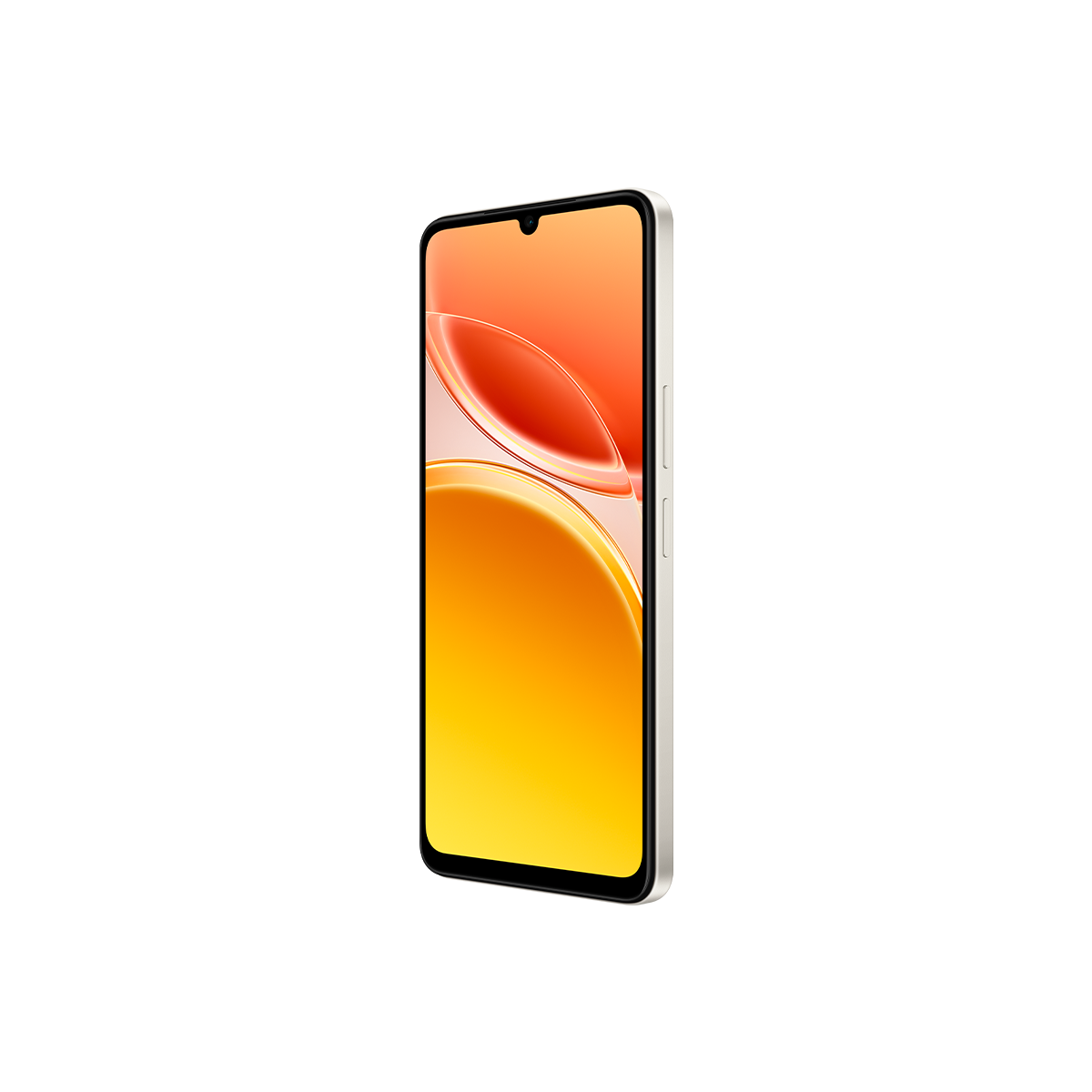 Turuncu ve sarı duvar kağıdı gösteren şık bir akıllı telefon.