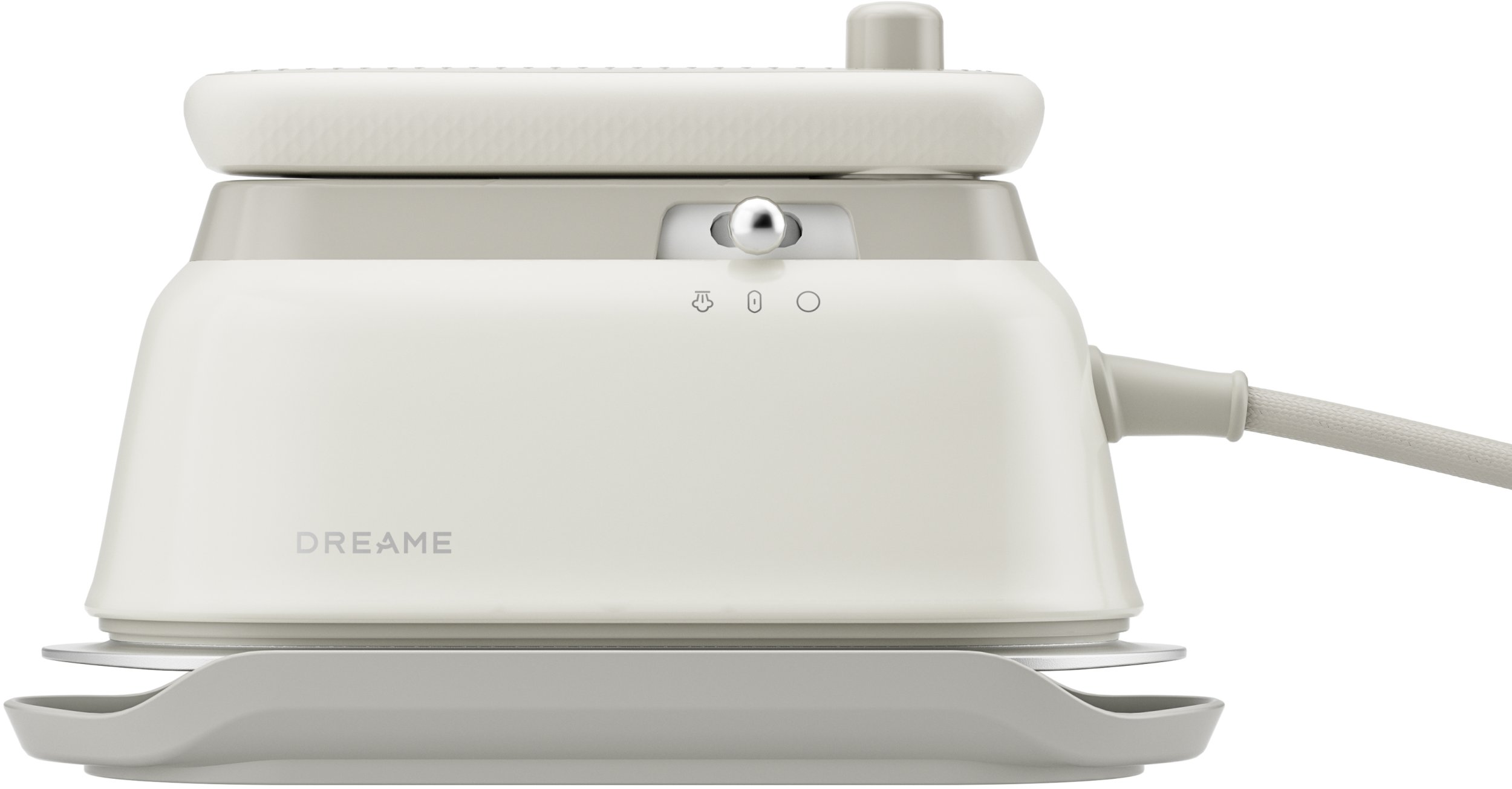 Kremowy generator pary z szarymi akcentami i logo "DREAM".