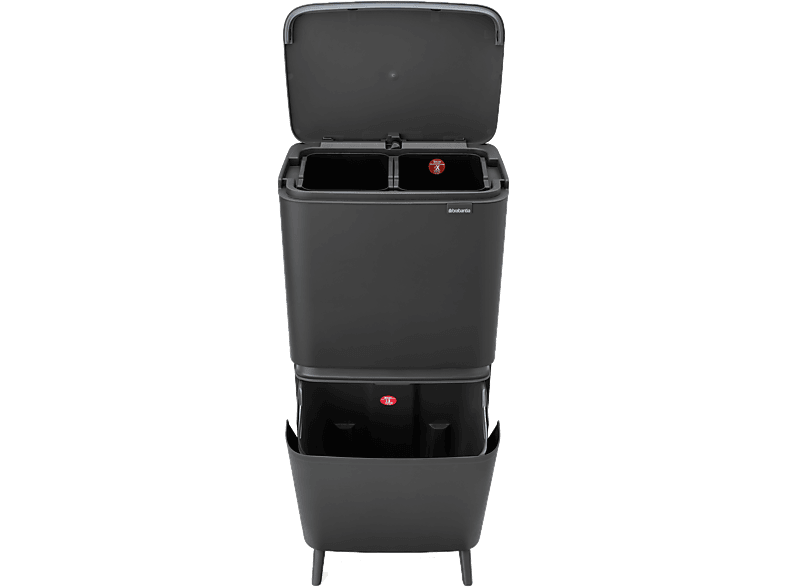 Brabantia 275043 SortUp Abfalleimer HI 10+10+25l, Dark Grey
