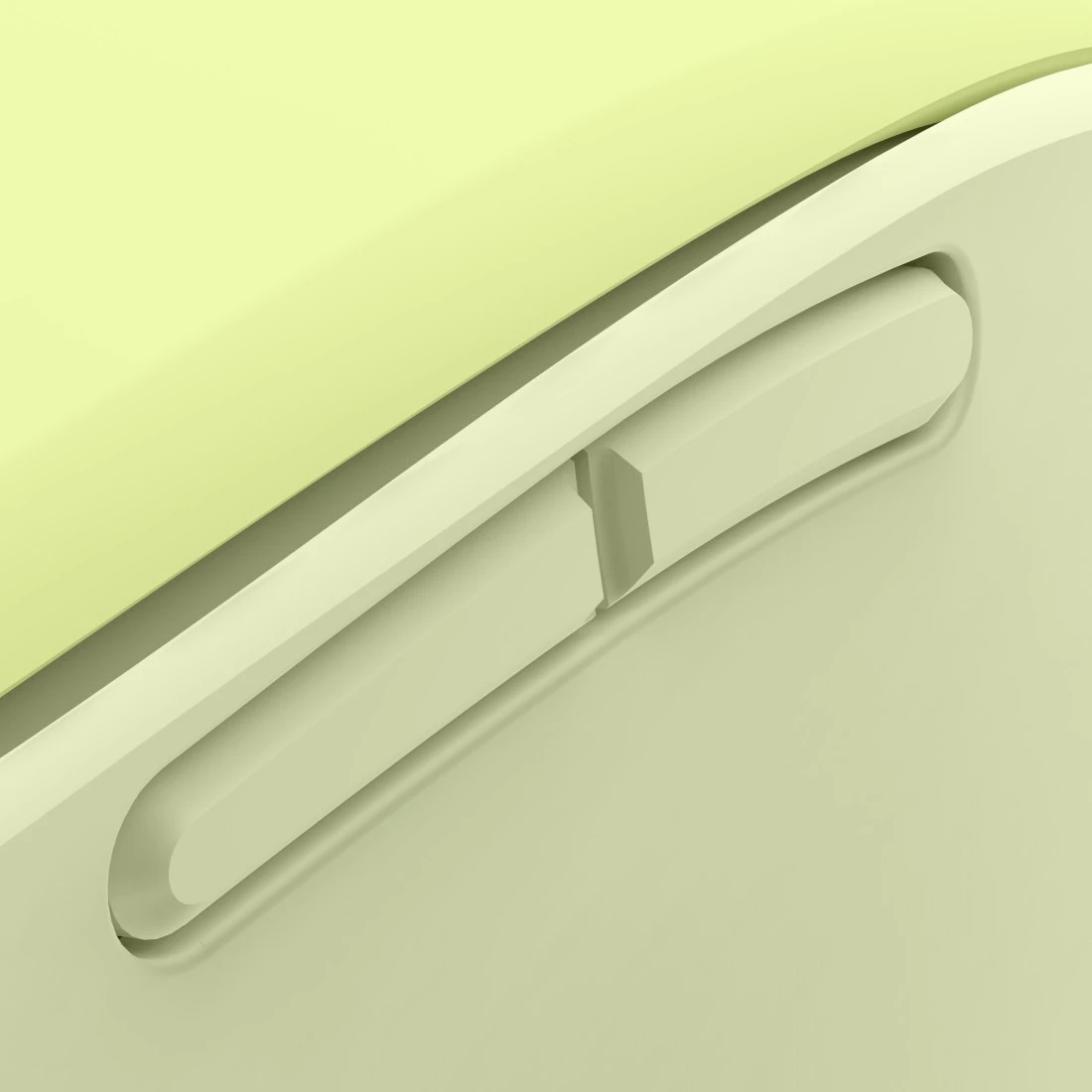 Zbliżenie jasnozielonego suwaka na jasnozielonym urządzeniu.