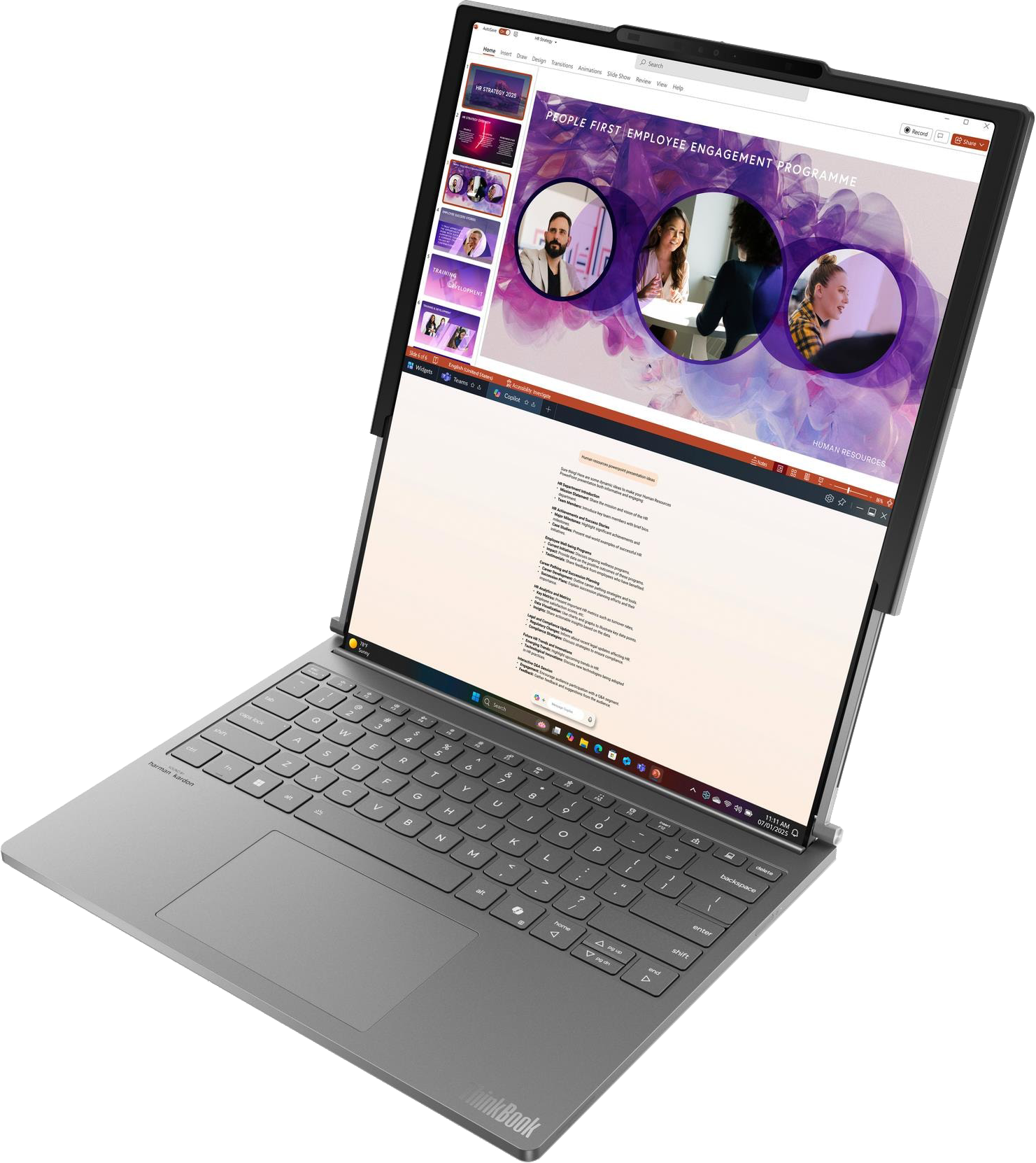 LENOVO ThinkBook Plus G6 Rollable 21TR000JRM Szürke Laptop (14" 2000 x 1600 POLED/Core Ultra 7/32GB/1024 GB SSD/Win11P)