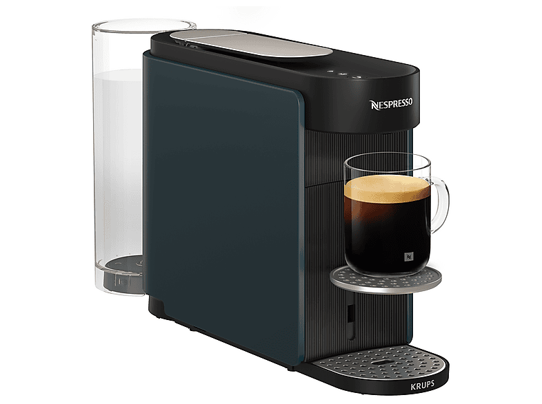 Cafetera de cápsulas - Krups Vertuo Up XN9404, 7 tamaños taza, Nespresso Smart, Apagado automático, 1.4 L, 1100 W, Tecnología Centrifusion™, Azul