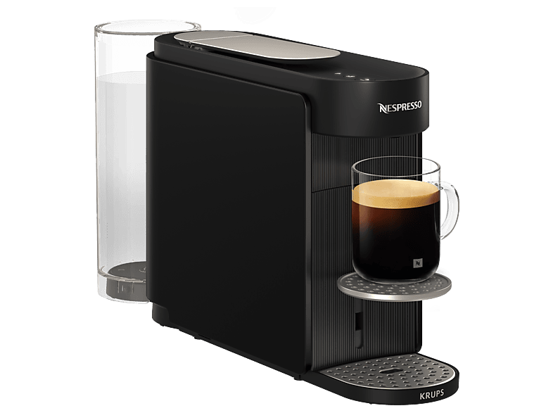 Cafetera de cápsulas - Krups Vertuo Up XN9408, 7 tamaños taza, Nespresso Smart, Apagado automático, 1.4 L, 1100 W, Tecnología Centrifusion™, Negro