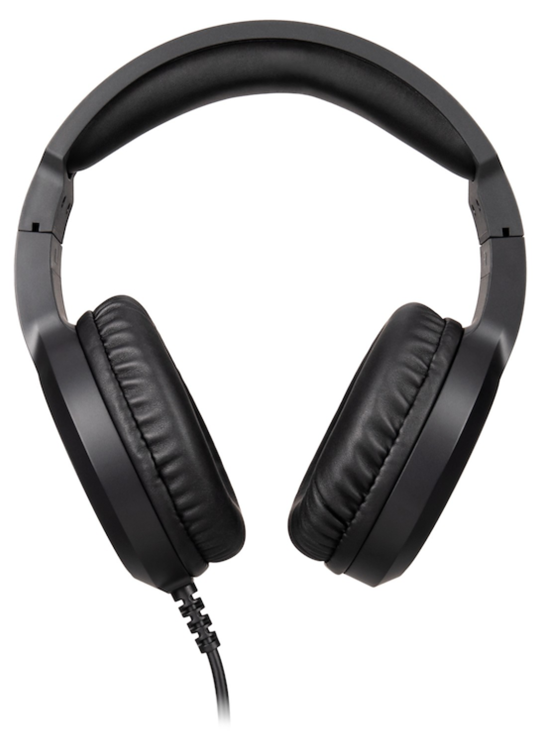 Auriculares negros supraaurales con diadema y almohadillas acolchadas.