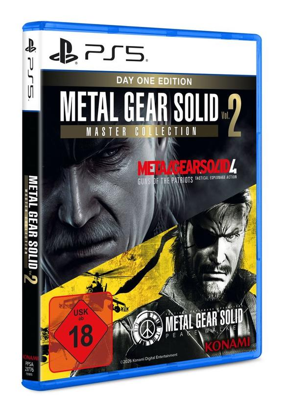 PS5 Spielhülle: Metal Gear Solid Master Collection Day One Edition mit Gesichtern.