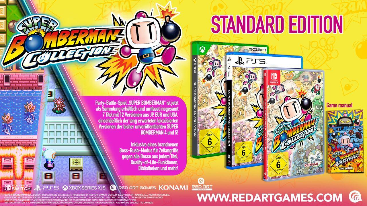 Die "Super Bomberman Collection" Standard Edition für Xbox, PS5 und Switch.