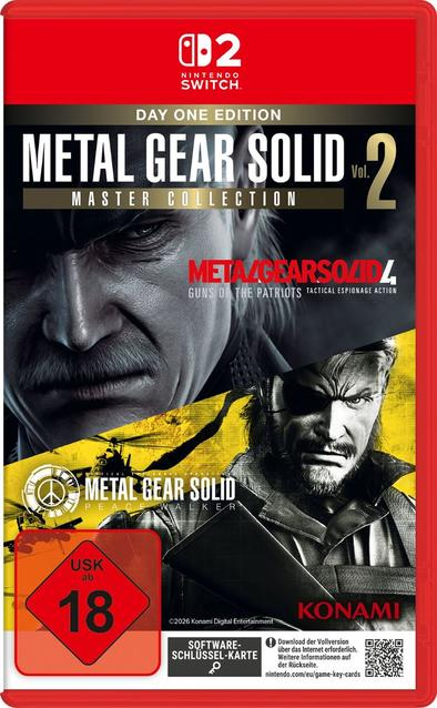 Metal Gear Solid Master Collection Vol. 2 Cover mit Charakteren und Logos für Nintendo Switch.