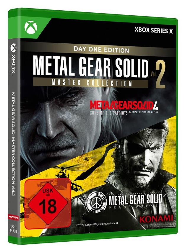 Xbox Series X Spielhülle: Metal Gear Solid Master Collection Vol. 2 mit Charakteren.