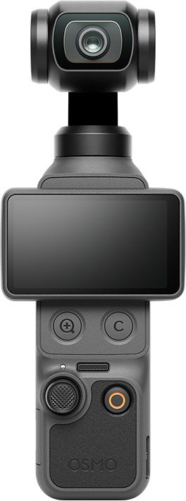 Szürke gimbal stabilizátor kamerával és képernyővel.