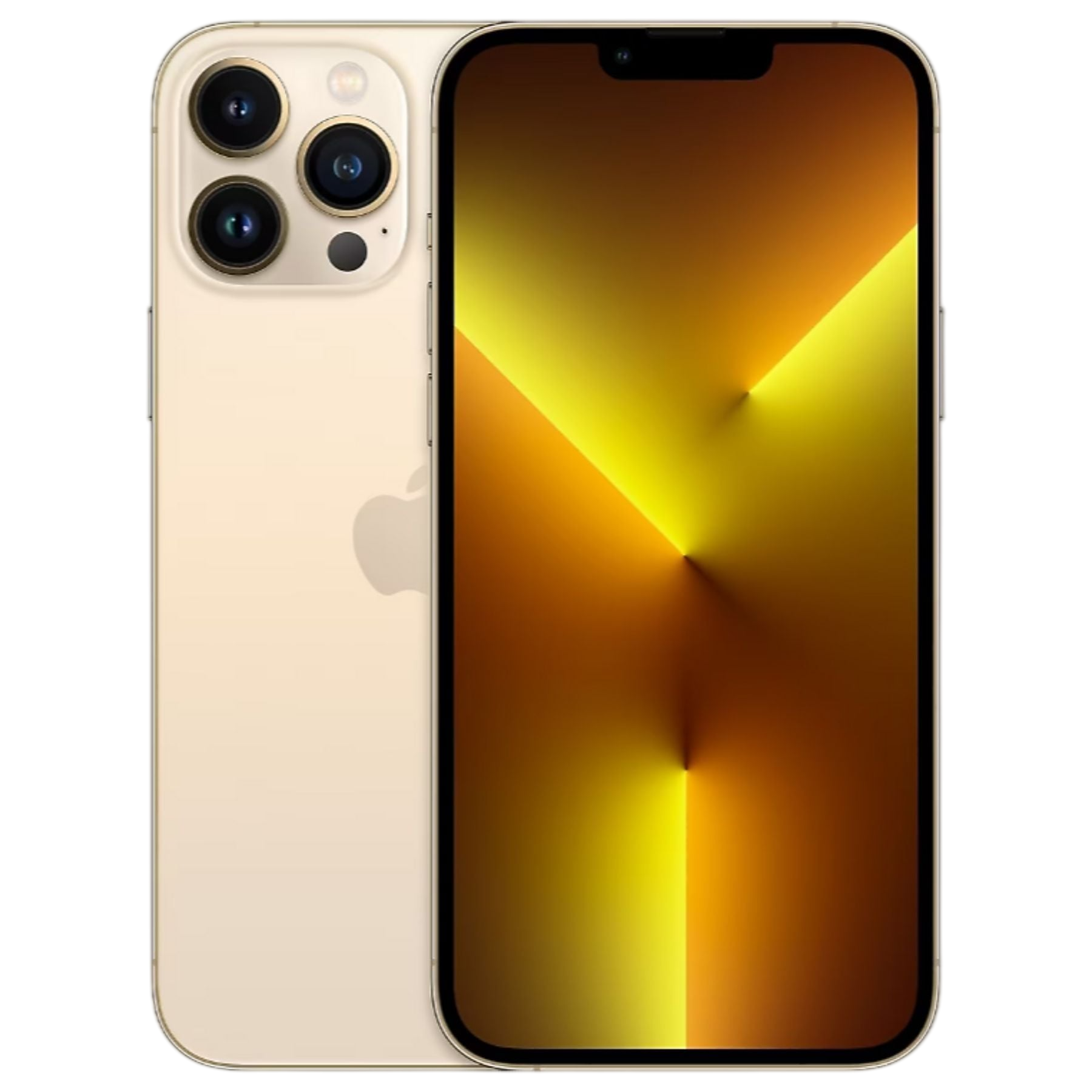 Arkadan aydınlatmalı ekrana sahip altın rengi iPhone, siyah arka planda.