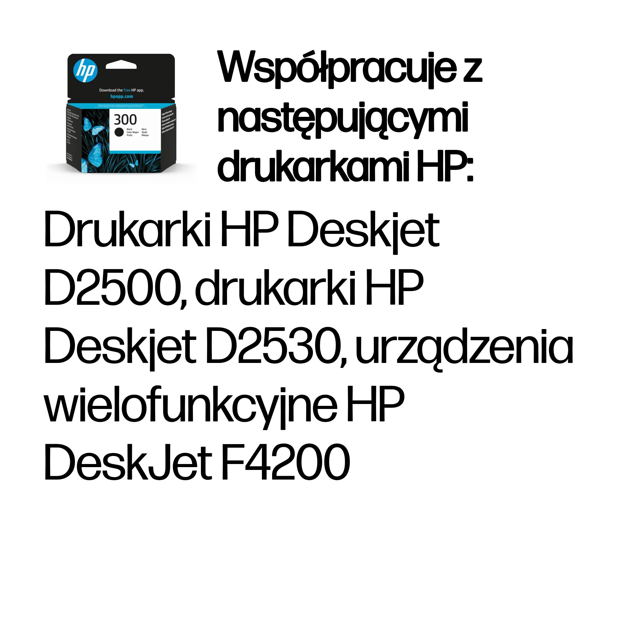 Tusz HP 300 z motylami. Kompatybilny z drukarkami HP Deskjet.
