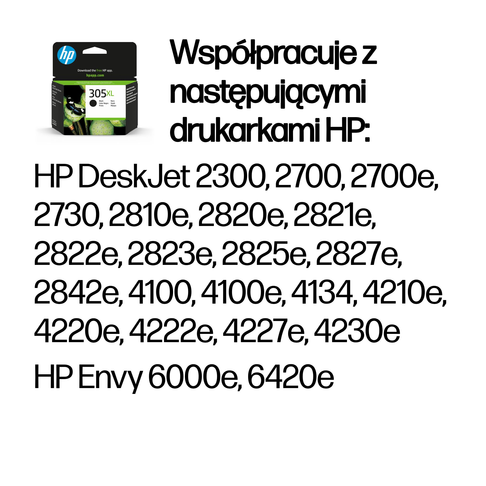 Tusz HP 305XL i lista kompatybilnych drukarek HP.