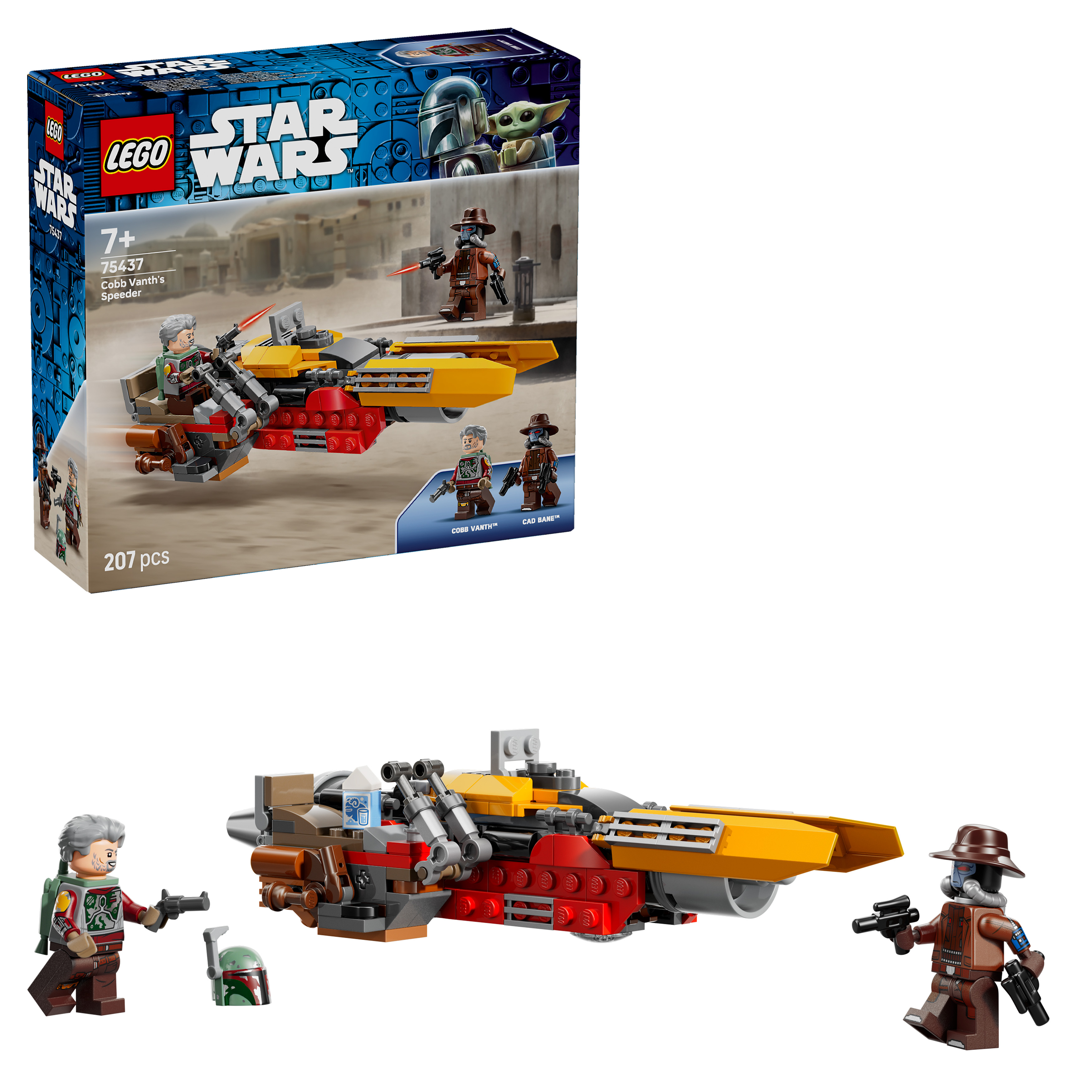 Zestaw LEGO Star Wars: Szybownik Cobba Vantha z minifigurkami i akcesoriami.