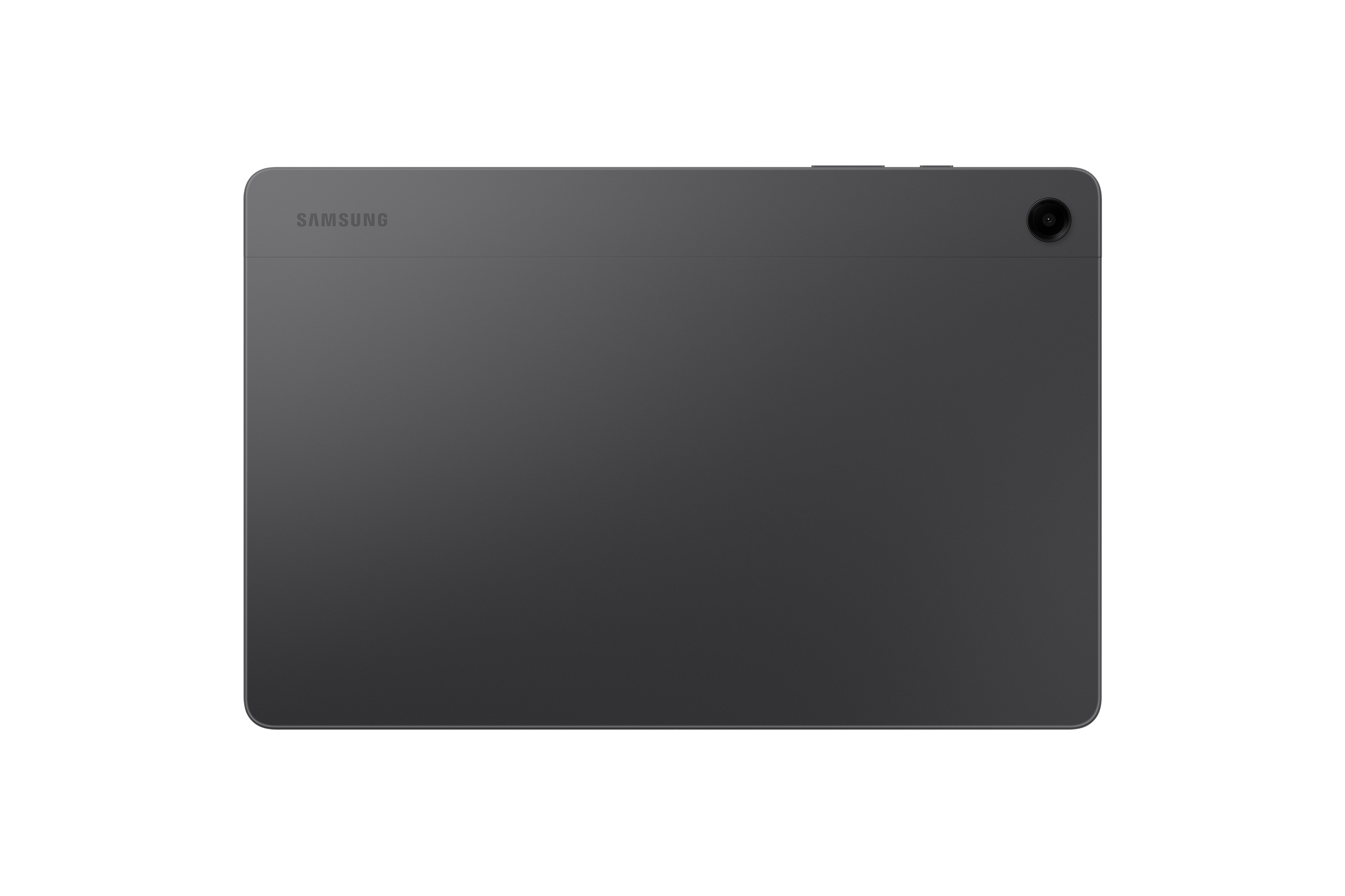 Tył szarego tabletu Samsung z modułem kamery i logo.