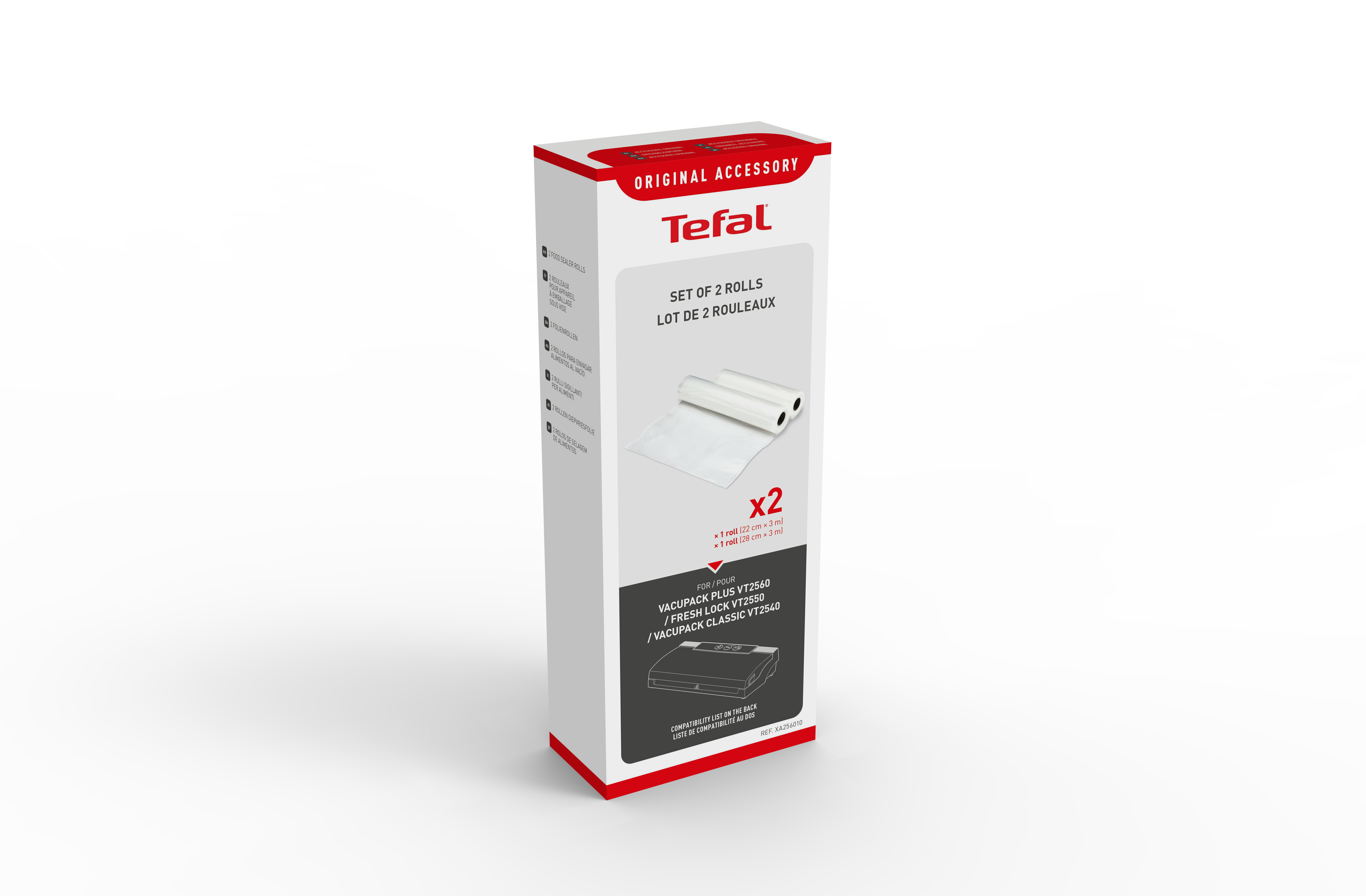 Tefal vákuumfólia: 2 tekercs két méretben az élelmiszerek tartósításához.