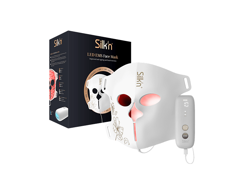 Silk'n FLME1PE1001 LED EMS Face Mask (KI-integriert Hautverbesserung mit LED und Muskelstimulation); LED Gesichtsmaske