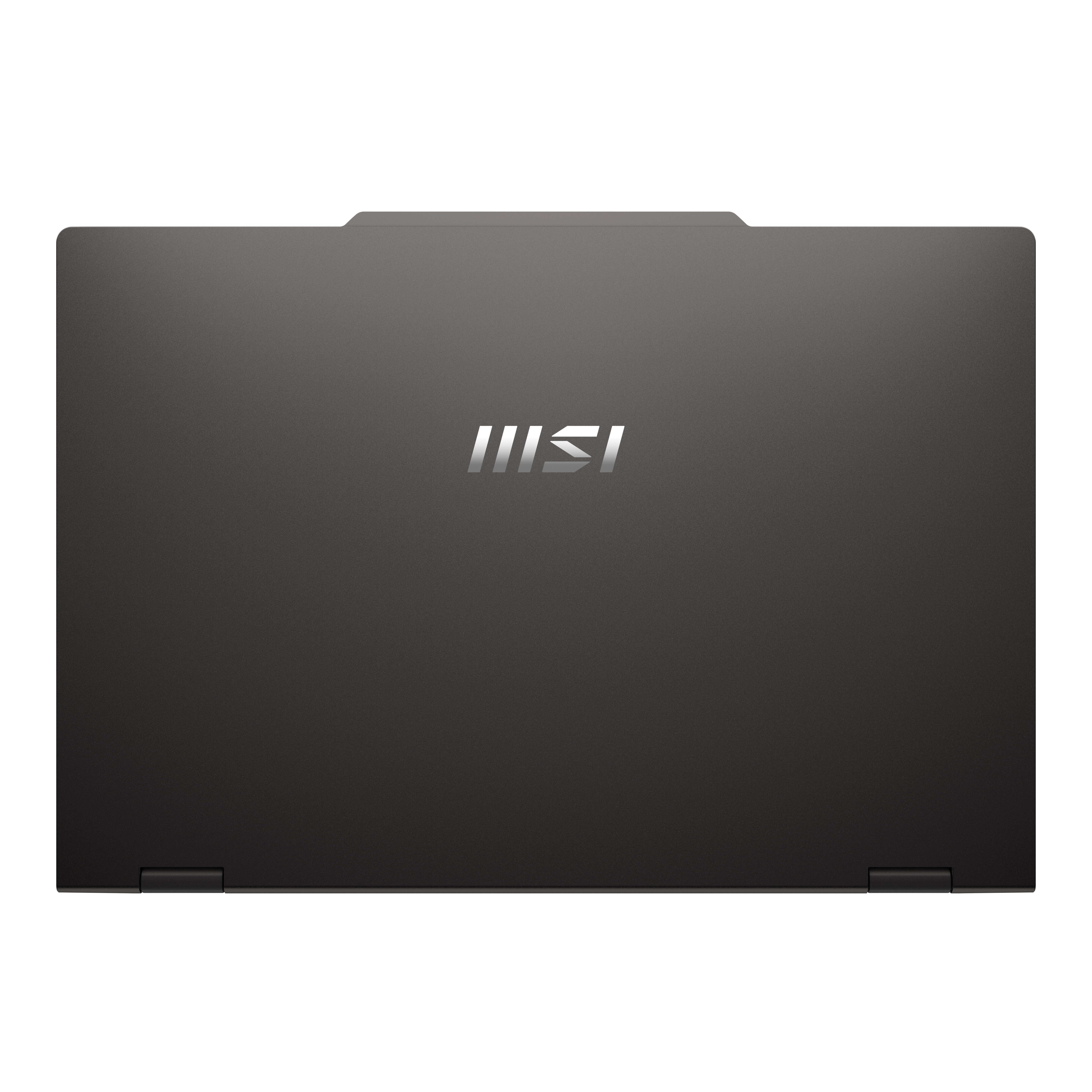 Ordinateur portable gris foncé fermé avec logo MSI sur le capot.