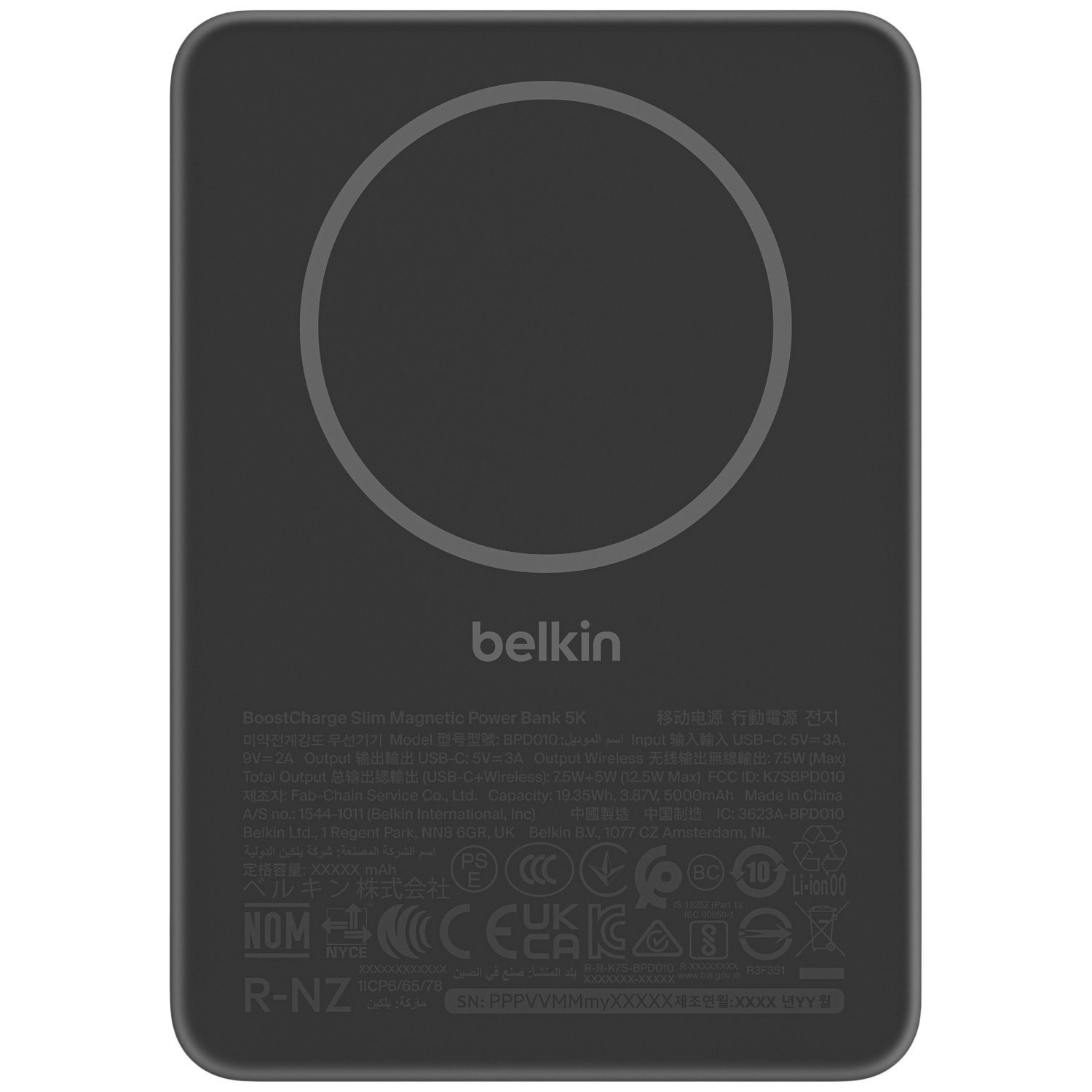 Belkin Boostcharge Slim Magnetische 5.000 Mah – 7.5w Draadloze Powerbank Zwart