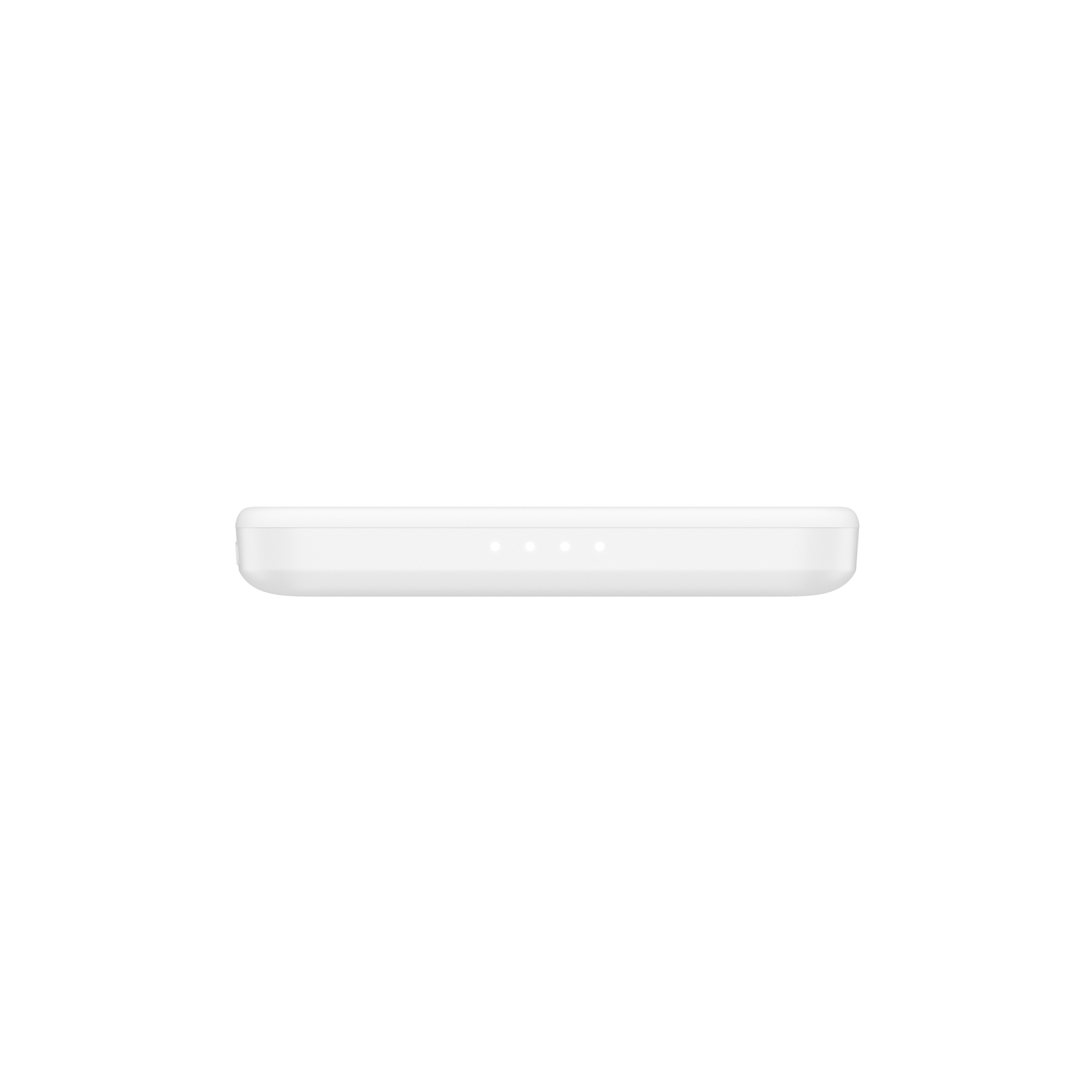 A white, rectangular device with three small lights on the top surface.