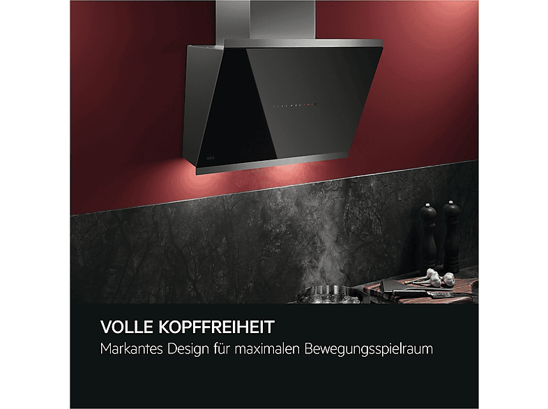 AEG GV77D61SL Montée au mur Noir, Argent 725 m³/h