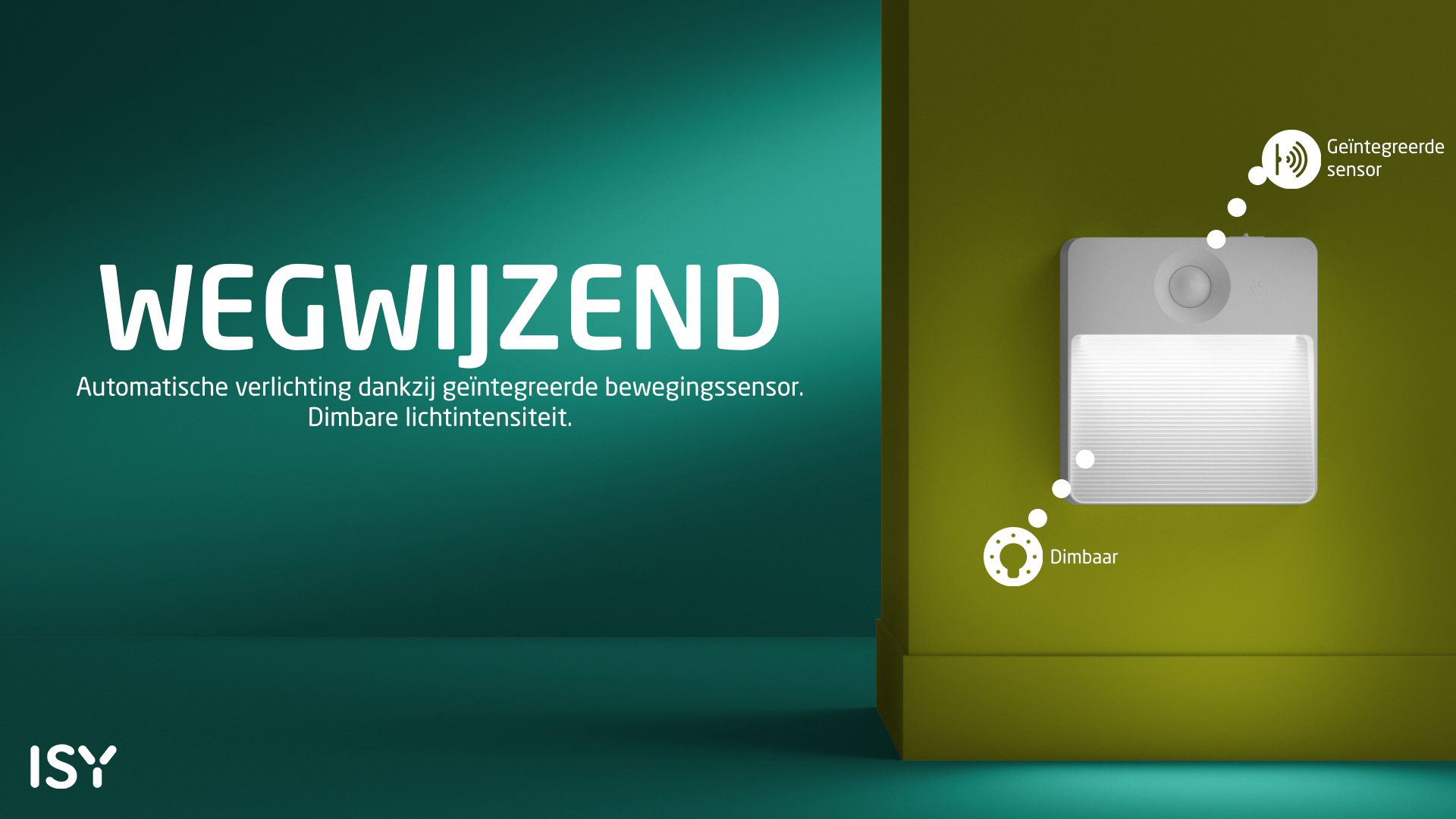Een wit licht met geïntegreerde sensor en dimbare functie.
