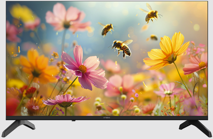Bienen fliegen zwischen bunten Blumen im Sonnenschein.