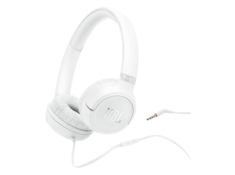 Auriculares - JBL Tune 530, Diadema, Cable, Pure Bass, Plegable, Blanco