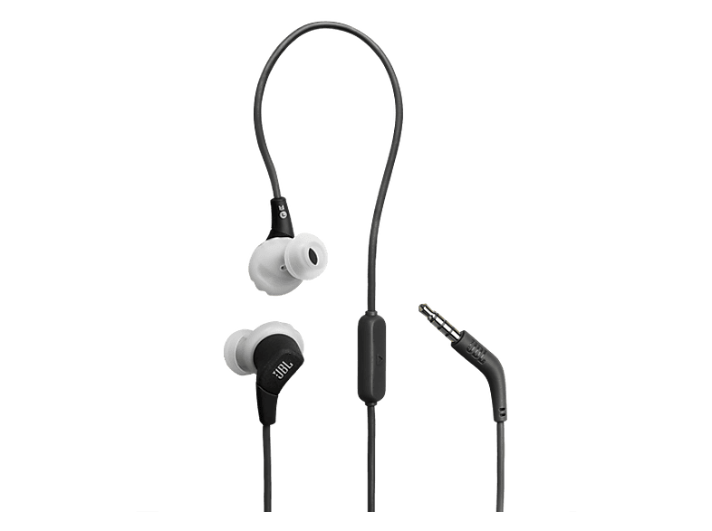 Auriculares deportivos - JBL Endurance Run 3, Resistente al agua IP65, Cable, Intraurales, Negro/Gris