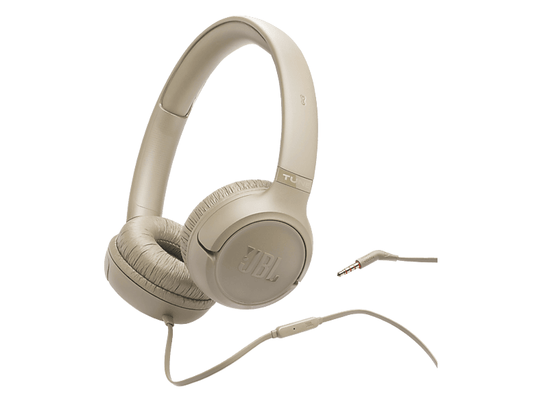 Auriculares - JBL Tune 530, Diadema, Cable, Pure Bass, Plegable, Beige