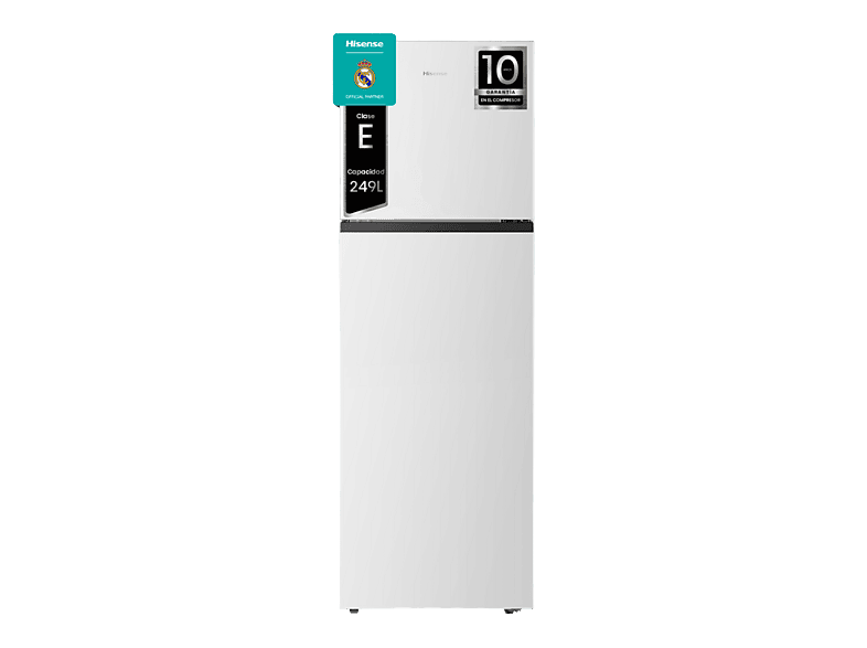 Frigorífico dos puertas - Hisense RT327N4AWE, Total No Frost, 167.6 cm, 249 l, Multi Air Flow, Motor Inverter, Blanco
