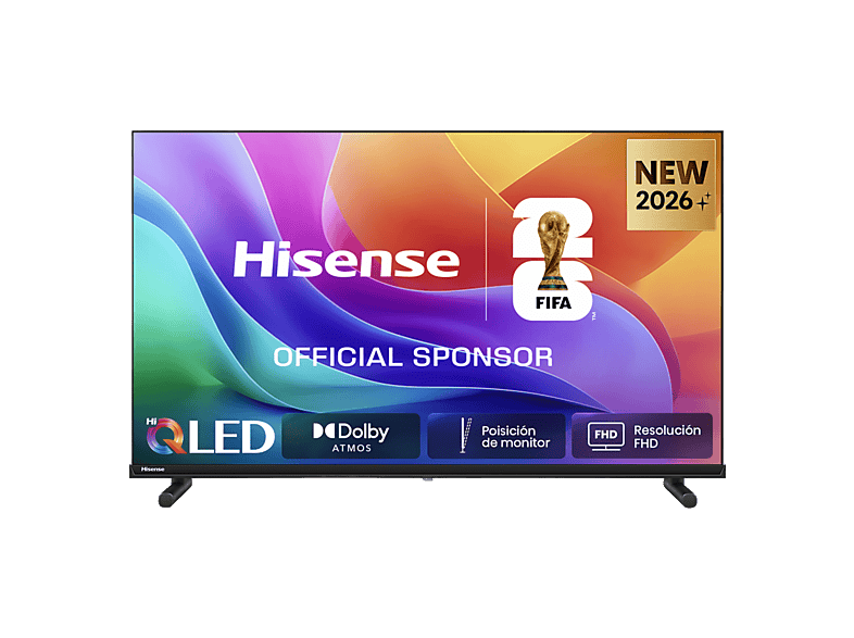 TV QLED 32" - Hisense 32A5S, Full-HD, Posición de monitor, Modo Juego, Deportes IA, Negro