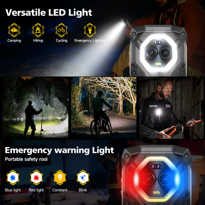 Sokoldalú LED lámpa kempingezéshez, túrázáshoz, kerékpározáshoz, vészhelyzetre.