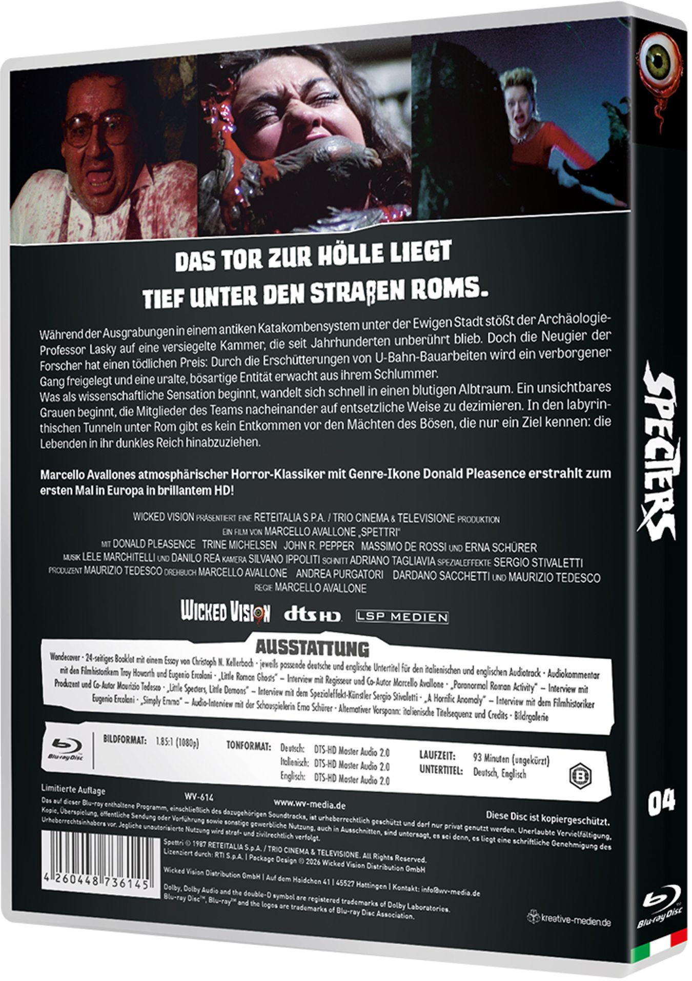 Blu-ray-Cover für "Specters": Horrorfilm-Szenen, Titel & Details. HD-Auflösung.
